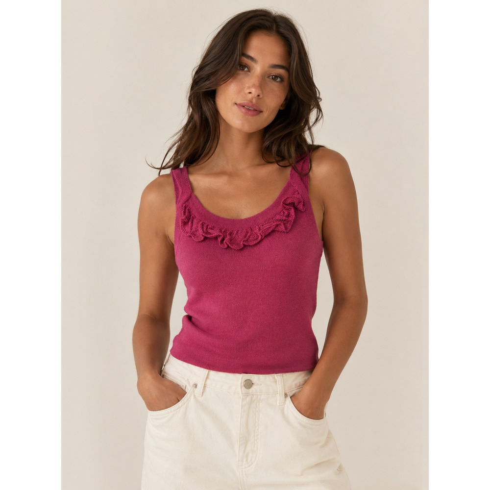 Escorpion Pink Coquette Soft Girl Knit Tank Top Size 44